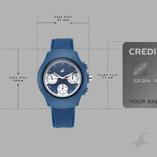 Fastrack Hype Multifunction with Blue dial Blue Silicon Strap watch for Guys - image number 3