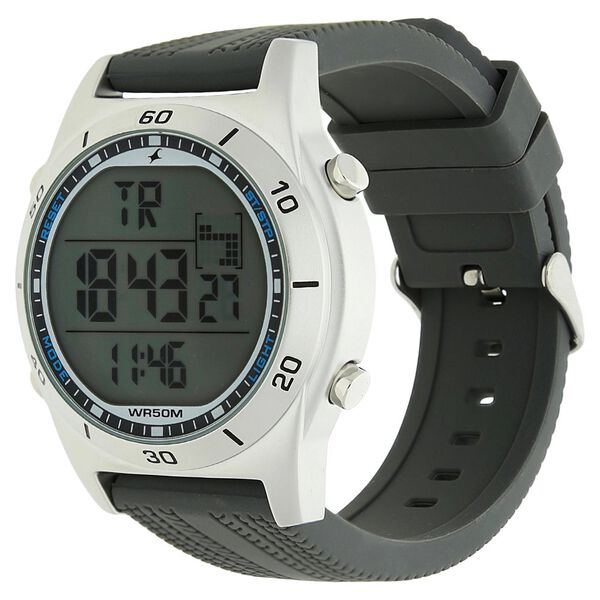Fastrack Digital Grey Dial Silicone Strap Watch for Guys - image number 1