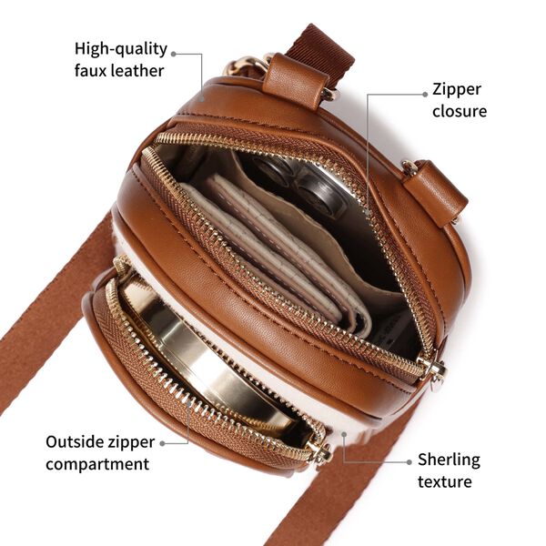 Tan Color Block Sling - image number 9