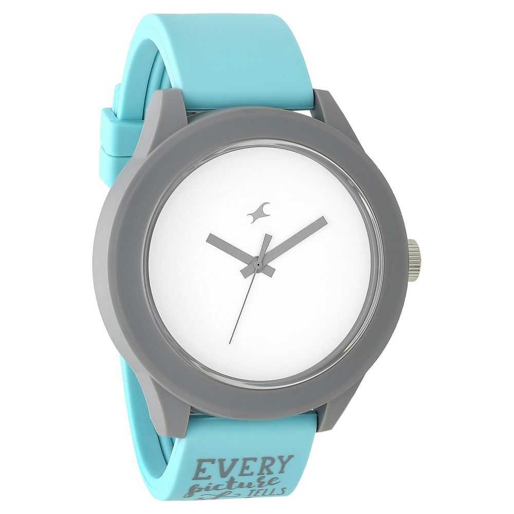 Fastrack Road Trip Quartz Analog White Dial Silicone Strap Unisex