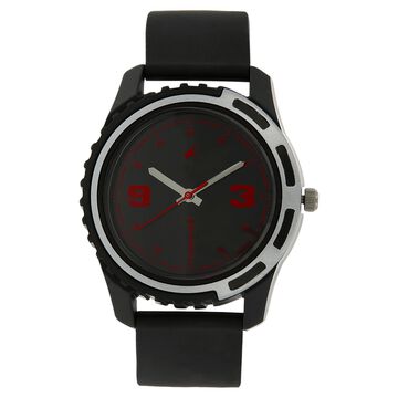 Fastrack Quartz Analog Black Dial Plastic Strap Watch for Guys