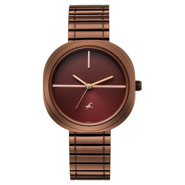 Fastrack 9 to Fine Analog with Brown Dial Metal Strap Watch for Girls - image number 0