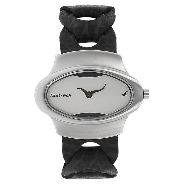 Fastrack Quartz Analog Silver Dial Leather Strap Watch for Girls - image number 0