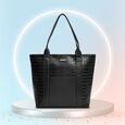 Fastrack Chic Textured Tote Bag for Women | Stylish Casual Bag for Ladies, Women, Girls | Trendy Everyday College Bag Made of High-Quality Faux Leather (Black) - image number 9