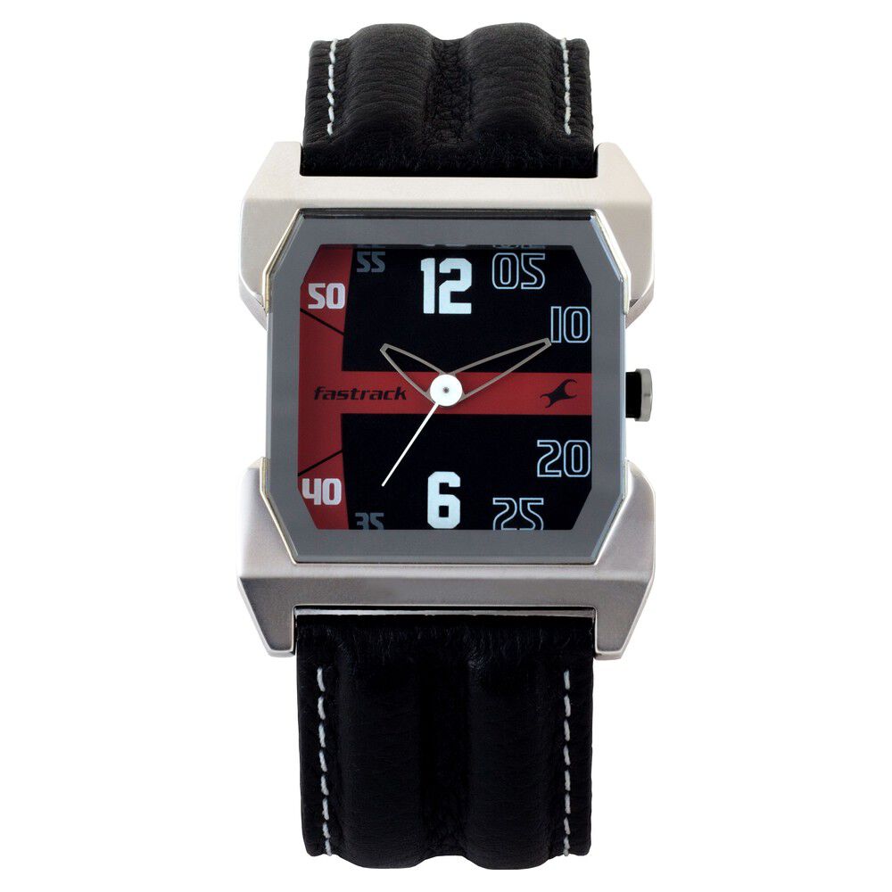 Buy Online Fastrack Quartz Analog Black Dial Leather Strap Watch for Guys nc3026sl06 Fastrack