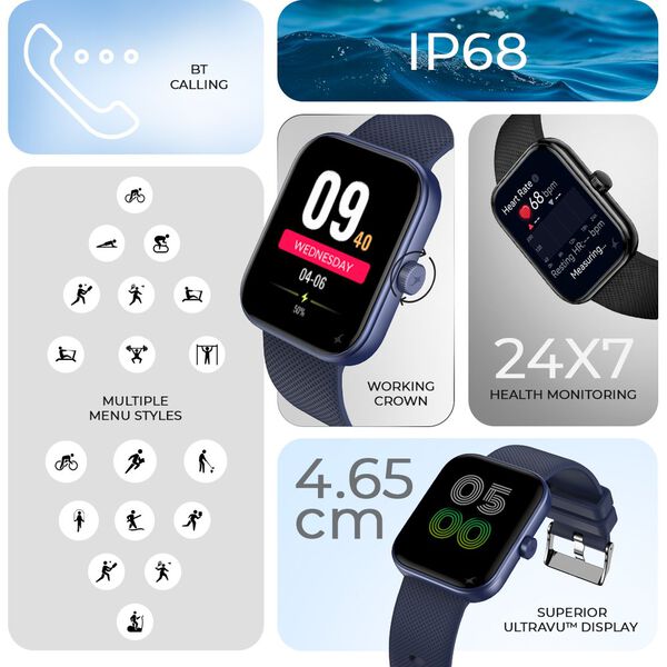 Fastrack Smart Revoltt S1 Smartwatch with 1.83" Ultra VU Display, BT Calling - image number 1