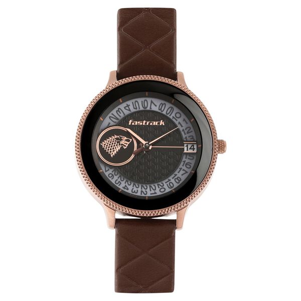 Fastrack Game Of Thrones Quartz Analog Black Dial Leather Strap Watch for Girls - image number 1