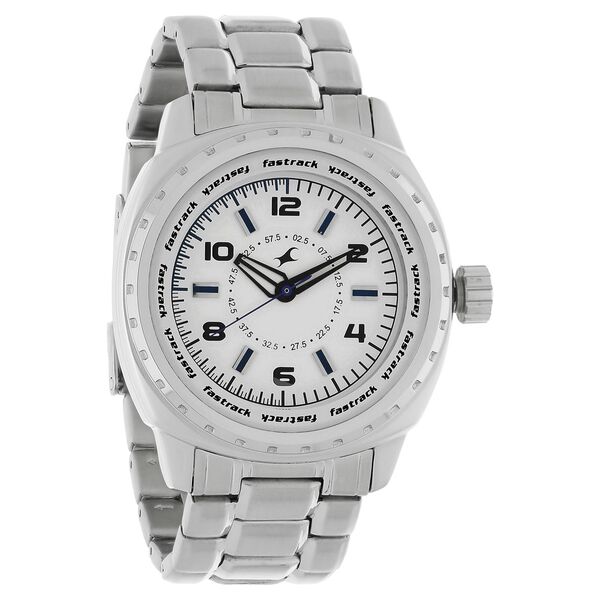 Fastrack Quartz Analog Silver Dial Stainless Steel Strap Watch for Guys - image number 1