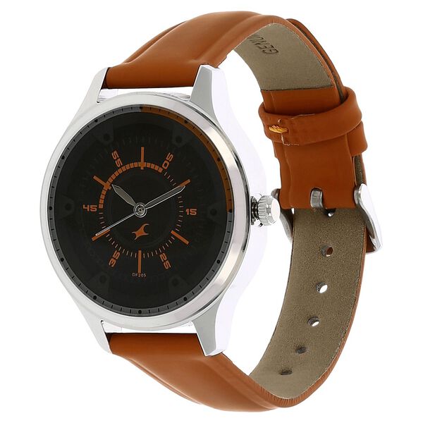 Fastrack Quartz Analog Black Dial Leather Strap Watch for Girls - image number 1