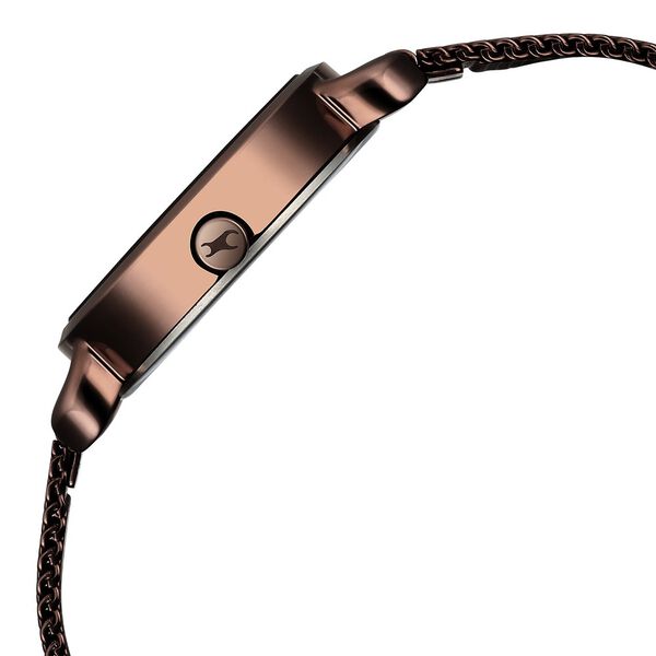Fastrack Pulse Quartz Analog Brown Dial Stainless Steel Strap Watch for Girls - image number 3