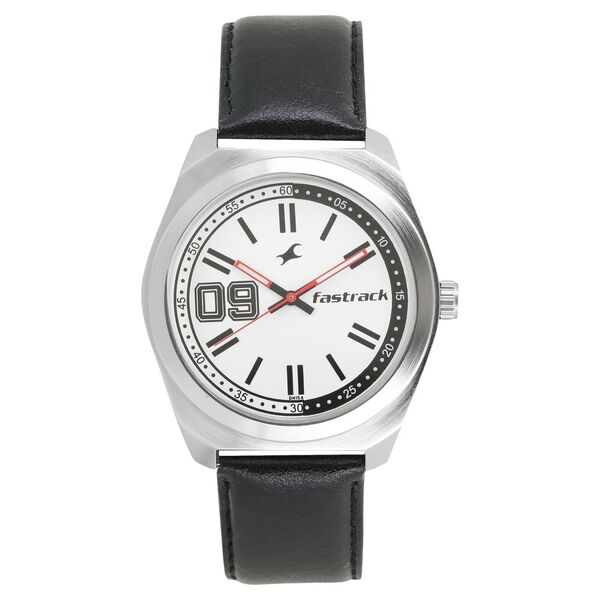 Fastrack Varsity Quartz Analog White Dial Leather Strap Watch for Guys - image number 0