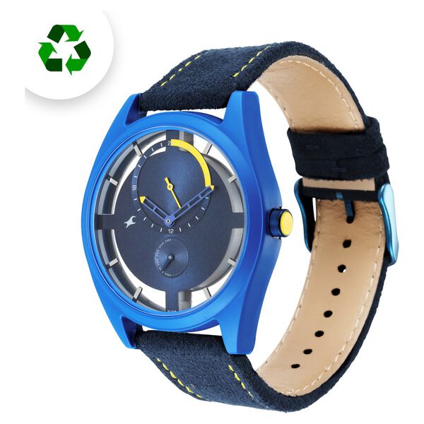 Fastrack Revibe Quartz Multifunction Blue Dial Fabric Strap Watch for Guys - image number 3