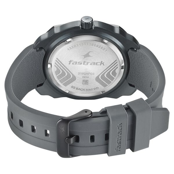 Fastrack All Nighters Quartz Analog Grey Dial Silicone Strap Watch for Guys - image number 4