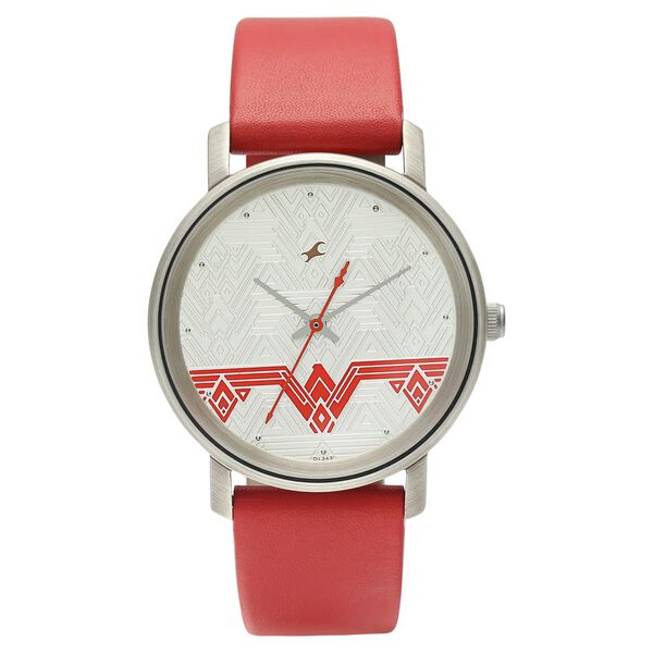Fastrack Wonder Woman Quartz Analog Silver Dial Leather Strap Watch for Girls - image number 2