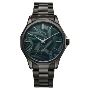 Vyb Drift By Fastrack Quartz Analog Green Dial Black Stainless Steel Strap Watch For Guys