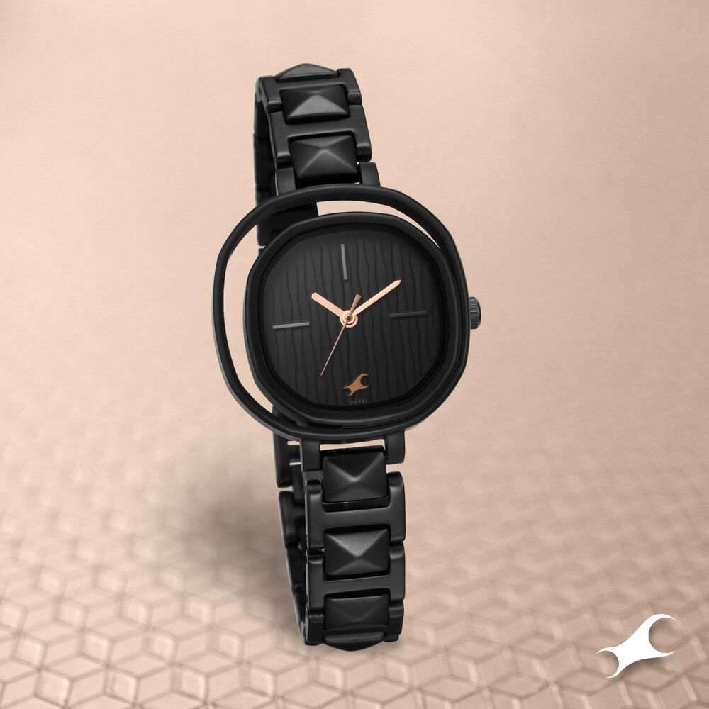 Fastrack black watches for womens discount