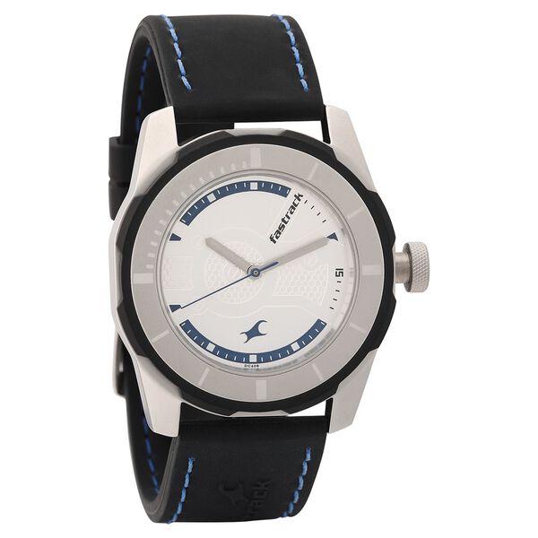 Fastrack Quartz Analog Silver Dial Plastic Strap Watch for Guys - image number 0