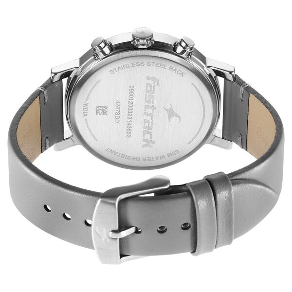 Fastrack Kronos Multifunction Grey Dial Leather Strap Watch for Guys - image number 6