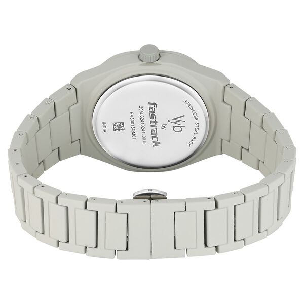 Vyb Hustler By Fastrack Quartz Analog Grey Dial Metal Strap Watch For Guys - image number 6