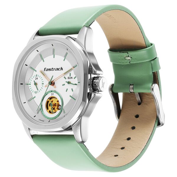 Fastrack Exuberant Quartz Analog White Dial Leather Strap Watch for Guys - image number 3
