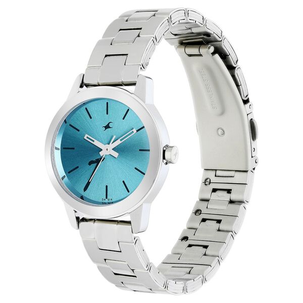 Fastrack Tropical Waters Quartz Analog Green Dial Metal Strap Watch for Girls - image number 2