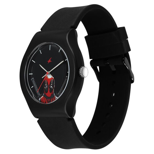 Fastrack Deadpool Wolverine Quartz Analog Black Dial With Black Silicone Strap Watch For Unisex - image number 2