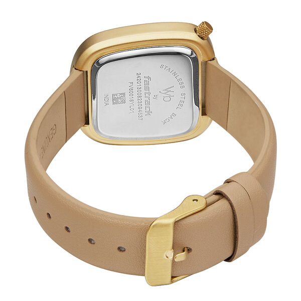 Fastrack Vyb Prodigy Quartz Analog White Dial Leather Strap Watch for Girls - image number 5