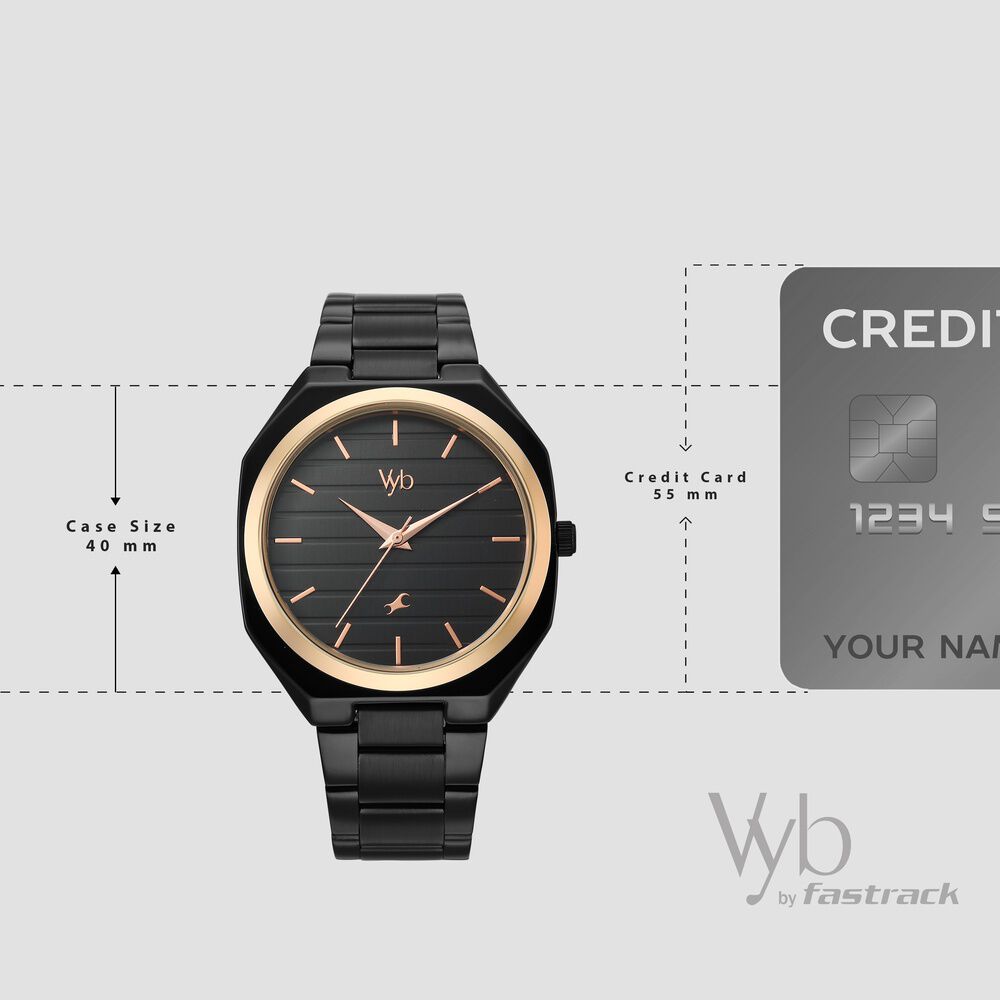 Buy Online Vyb Horizon By Fastrack Quartz Analog Black Dial Black