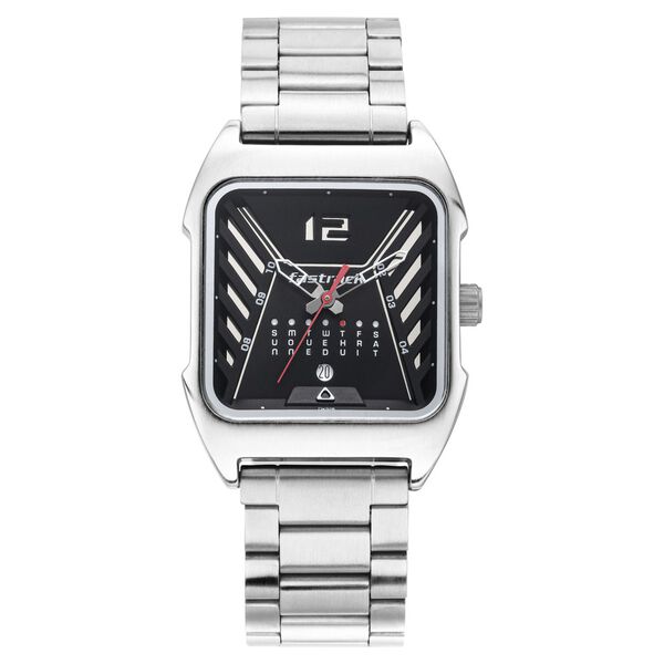 Fastrack Gamify Quartz Analog with Day and Date Black Dial Metal Strap Watch for Guys - image number 1