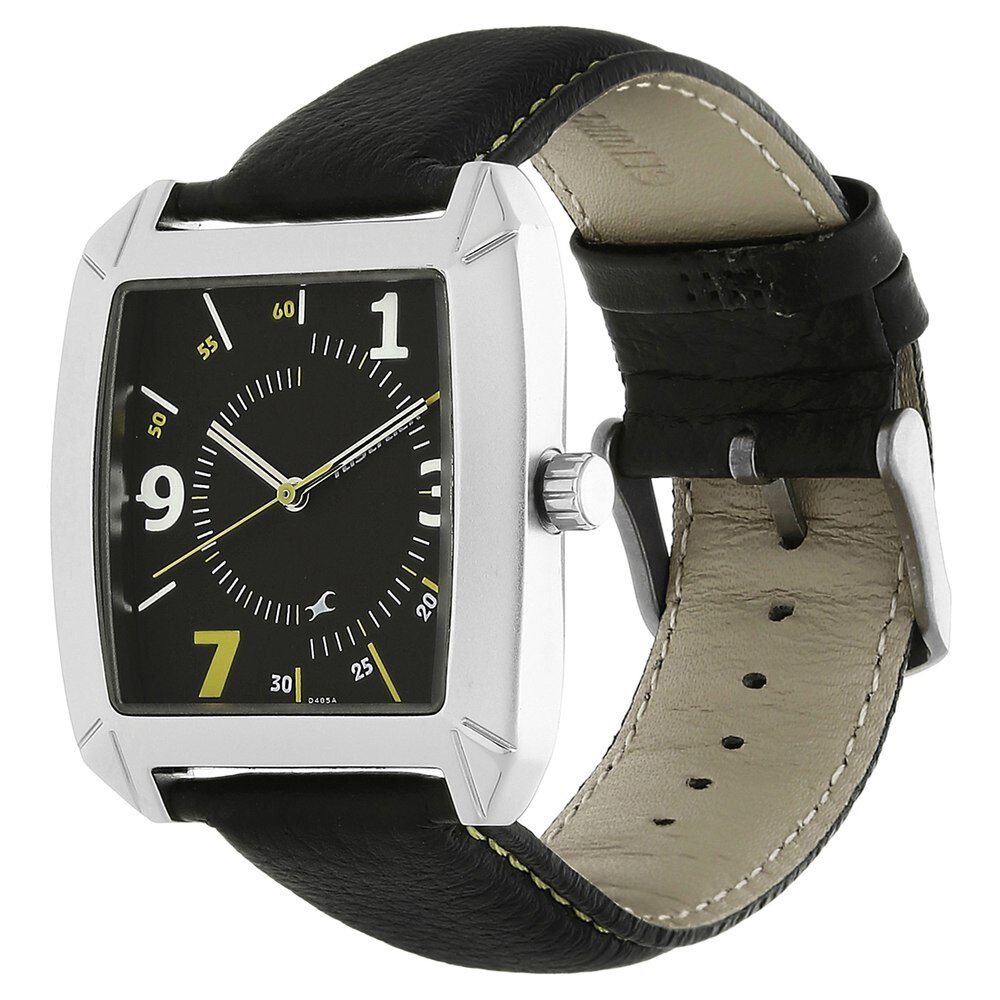Buy Online Fastrack Quartz Analog Black Dial Leather Strap Watch for Guys nk9336sl03 Fastrack