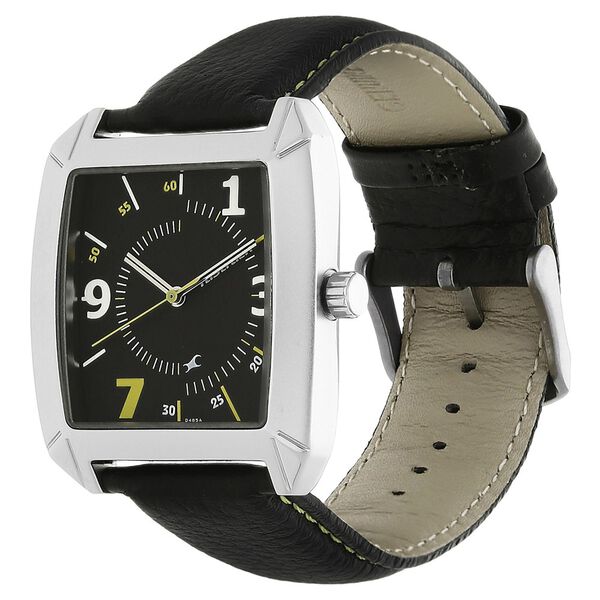 Fastrack Quartz Analog Black Dial Leather Strap Watch for Guys - image number 1
