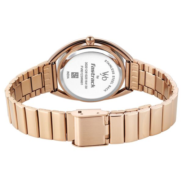 Vyb Eclipse By Fastrack Quartz Analog Grey Dial Rose Gold Stainless Steel Strap Watch For Girls - image number 5