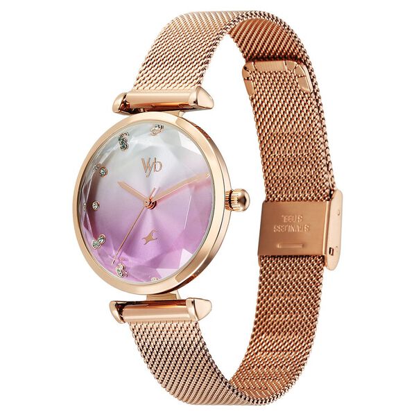 Vyb Aura By Fastrack Quartz Analog Two Toned Dial Metal Strap Watch For Girls - image number 3