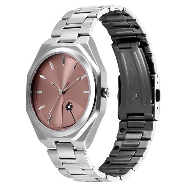 Fastrack 9 to Fine Analog with Salmon Pink Dial Metal Strap Watch for Guys - image number 2