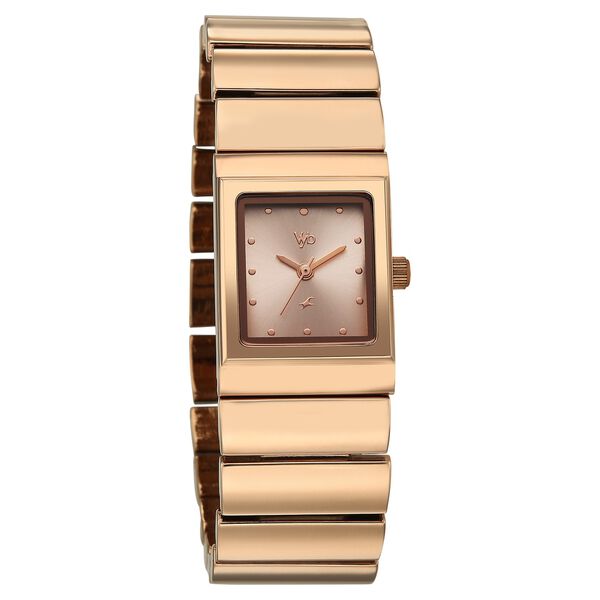 Vyb Successor By Fastrack Quartz Analog Rose Gold Dial Rose Gold Metal Strap Watch For Girls - image number 2