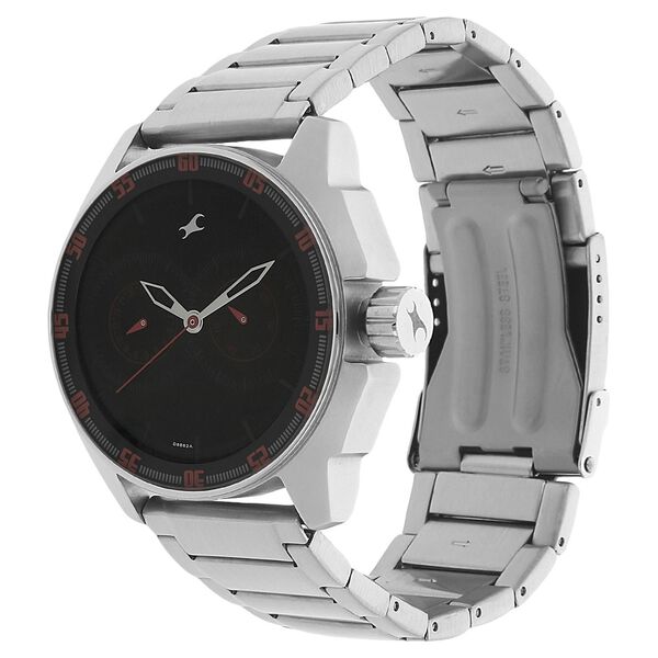 Fastrack Black Magic Quartz Analog Black Dial Stainless Steel Strap Watch for Guys - image number 1