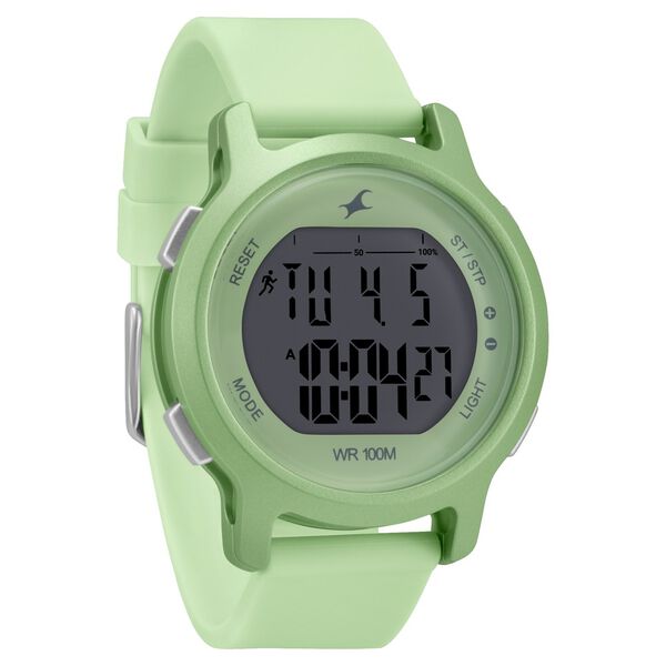 Fastrack Street Line Digital Dial Green Silicone Strap Watch for Girls - image number 0