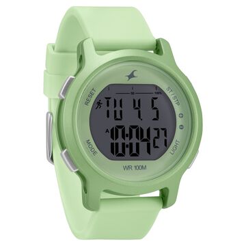Fastrack Street Line Digital Dial Green Silicone Strap Watch for Girls