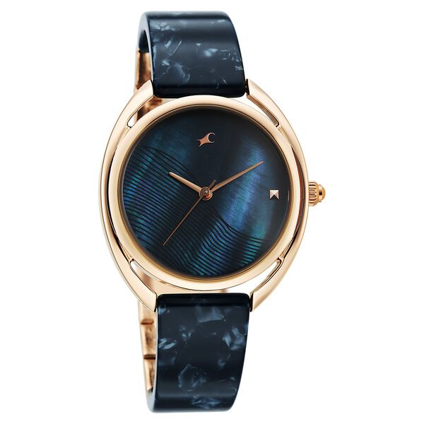 Fastrack Younique Quartz Analog Blue Mother Of Pearl Dial Two Toned Acetate & Metal Strap Watch For Girls - image number 1