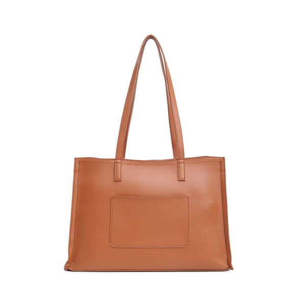 Fastrack Chic Spacious Laptop Tote Bag for Women | Stylish Casual Bag for Ladies, Women, Girls | College, Work Bag Made of High-Quality Faux Leather (Tan) - image number 0