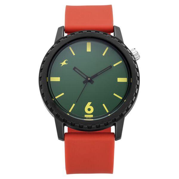 Fastrack Quartz Analog Green Dial Silicone Strap Watch for Unisex - image number 1
