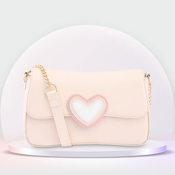 Fastrack HeartPop Shoulder Bag, Made with High-Quality Faux Leather, Versatile and Durable Design, Gold Metal Accents with Faux-Leather Shoulder Strap