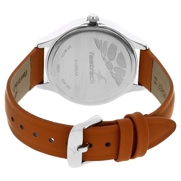 Fastrack Quartz Analog Black Dial Leather Strap Watch for Girls - image number 3
