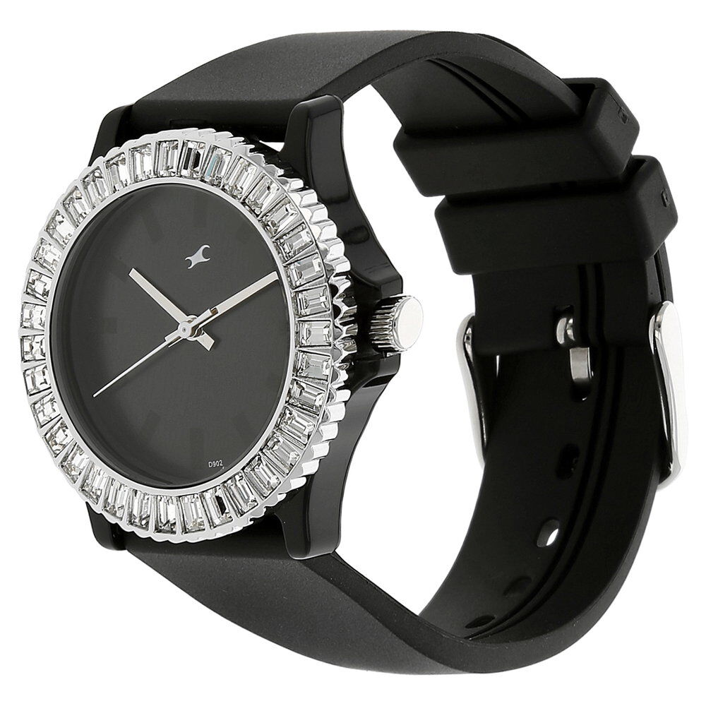 Buy Online Fastrack Quartz Analog Black Dial Plastic Strap Watch for Girls ns9827pp02 Fastrack