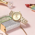 Fastrack Vyb Slayer Quartz Analog Golden Dial Metal Strap Watch for Girls - image number 2