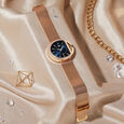Fastrack Vyb Showstopper Quartz Analog Blue Dial Stainless Steel Strap Watch for Girls - image number 2