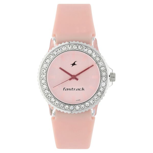 Fastrack Quartz Analog Pink Dial Plastic Strap Watch for Girls - image number 0
