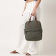 Quilted carry laptop backpack- beige