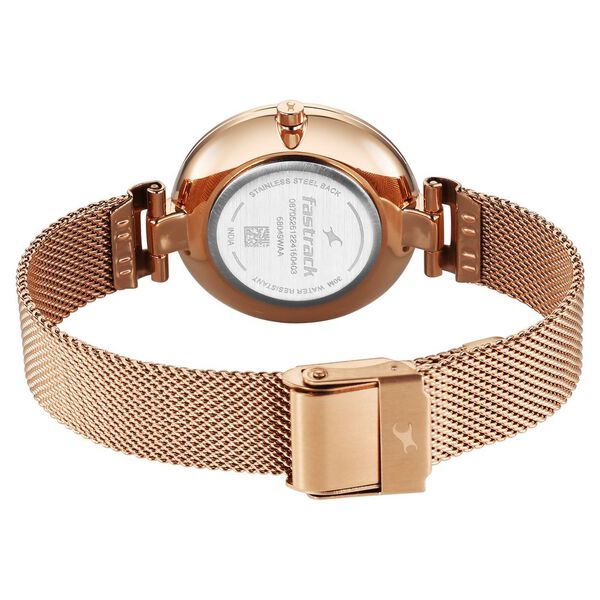 Fastrack Stunners X Quartz Analog Pink Mother Of Pearl Dial Stainless Steel Strap Watch For Girls - image number 4