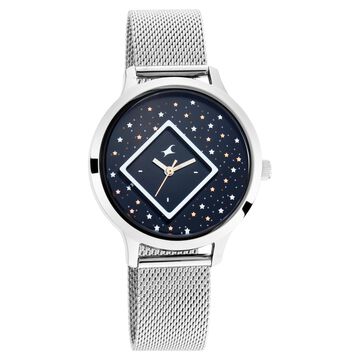 Fastrack Fit Outs Quartz Analog Grey Dial Metal Strap Watch for Girls